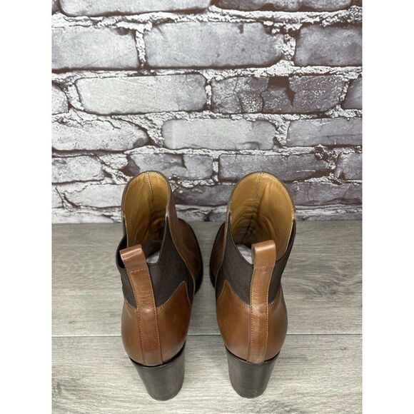 Sartore Paris Brown Leather Ankle Chelsea Vibram Heel Booties Women’s 38EU/7M US - Picture 5 of 16